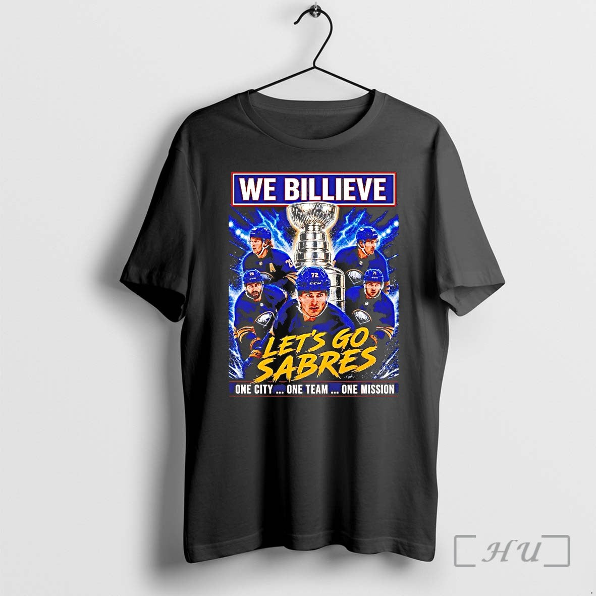 Buffalo Sabres We Billieve Lets Go One City Team - Adult & Kids T-Shirts, Sweatshirts & Hoodies apparel design preview 1