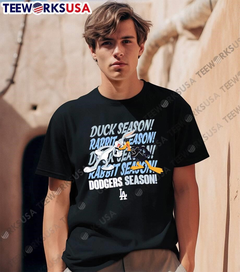 Bugs Bunny Daffy Duck Season Rabbit Dodgers Team - Adult & Kids T-Shirts, Sweatshirts & Hoodies apparel design preview 1