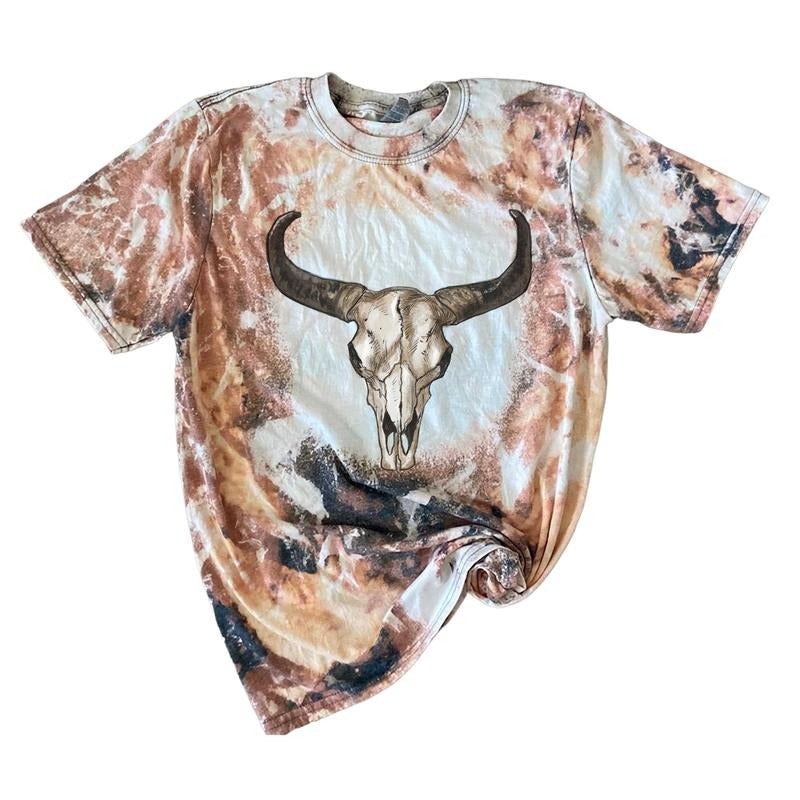 Bull Skull Cowhide Bleach - Adult & Kids T-Shirts, Sweatshirts & Hoodies apparel design preview 1