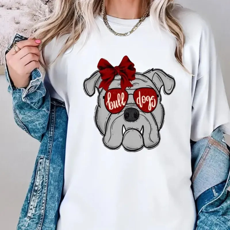 Bulldogs Mascot School Spirit Sports Game Day Bulldog - Adult & Kids T-Shirts, Sweatshirts & Hoodies apparel design preview 1