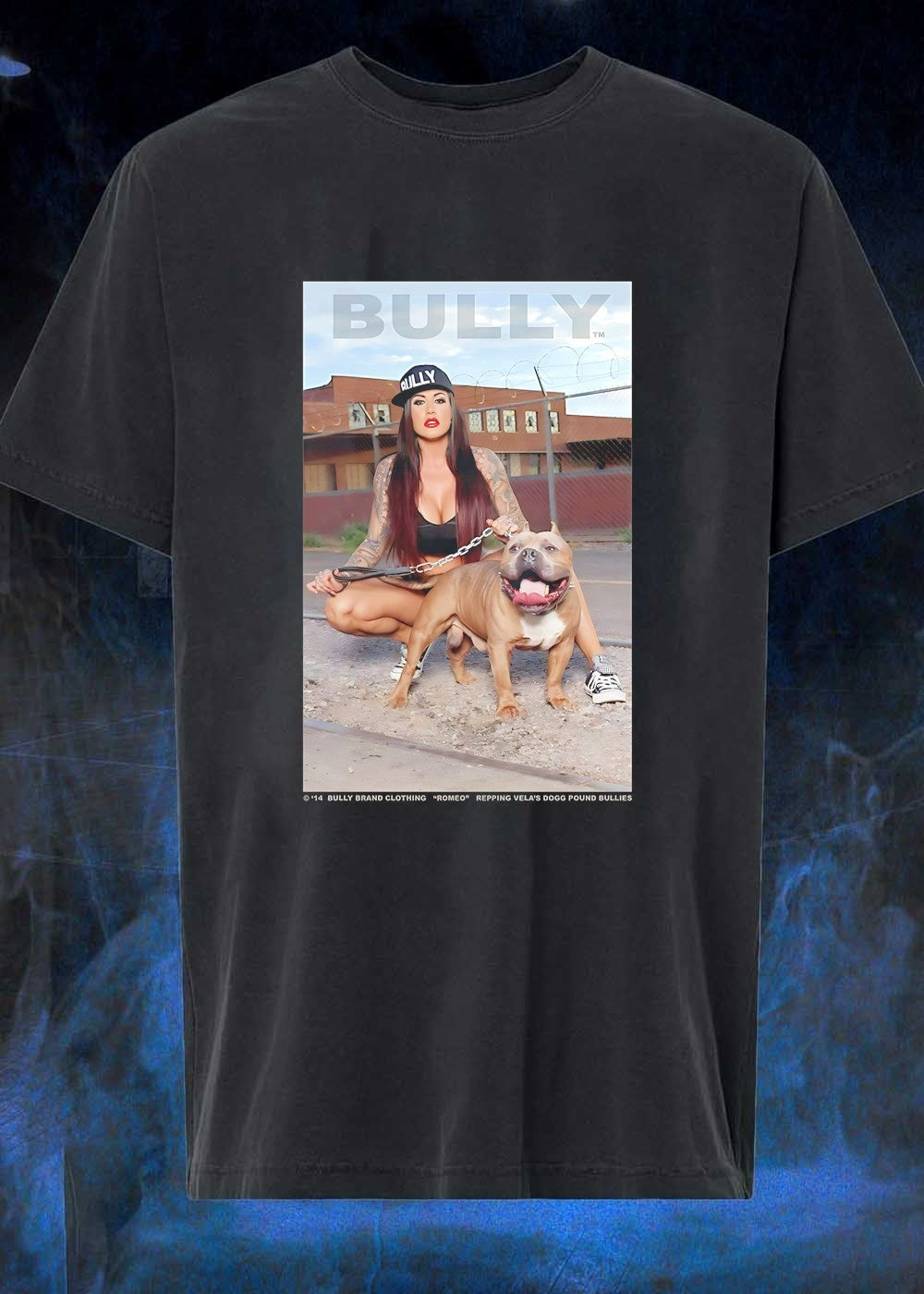 Bully Brand Clothing Woman Holding American Dog - Adult & Kids T-Shirts, Sweatshirts & Hoodies apparel design preview 1