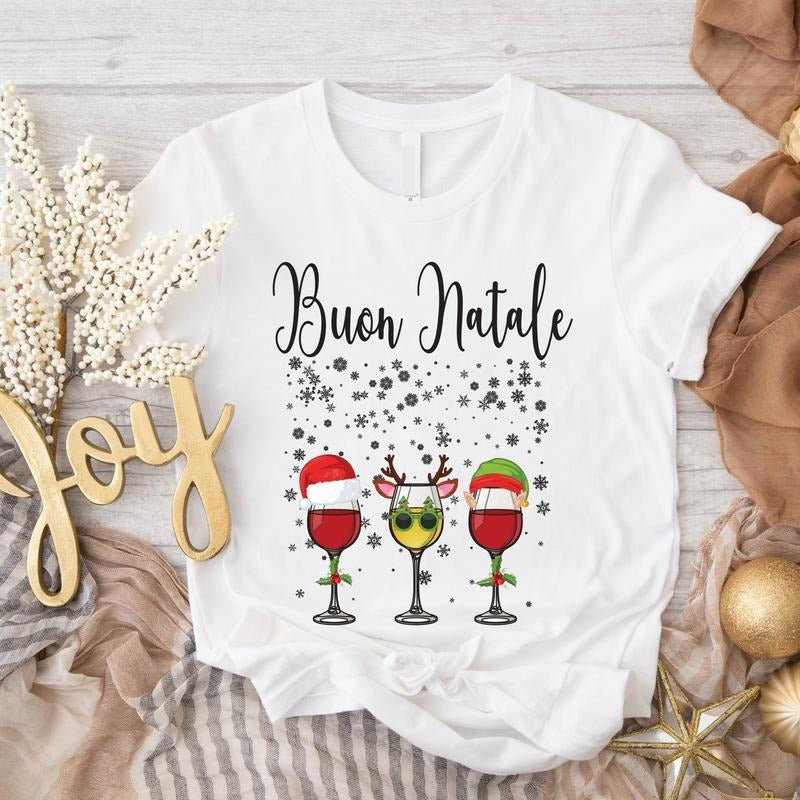 Buon Natale Italian Merry Wine Matching Family Group - Adult & Kids T-Shirts, Sweatshirts & Hoodies apparel design preview 1