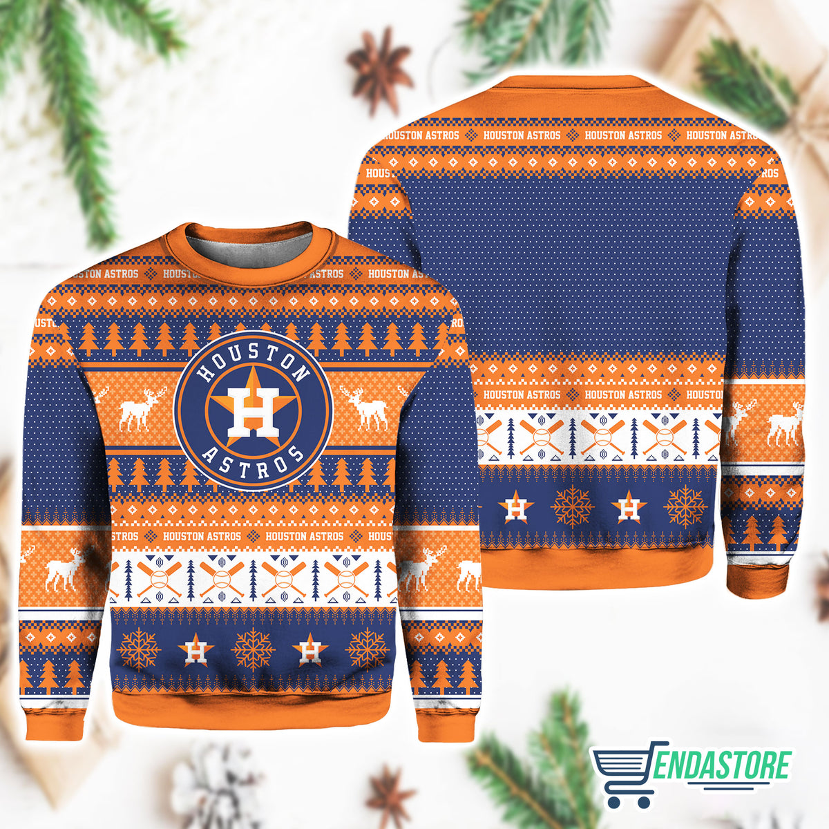 Christmas Astro Baseball Personalized 3D Ugly Christmas Sweater - Holiday Gift product image