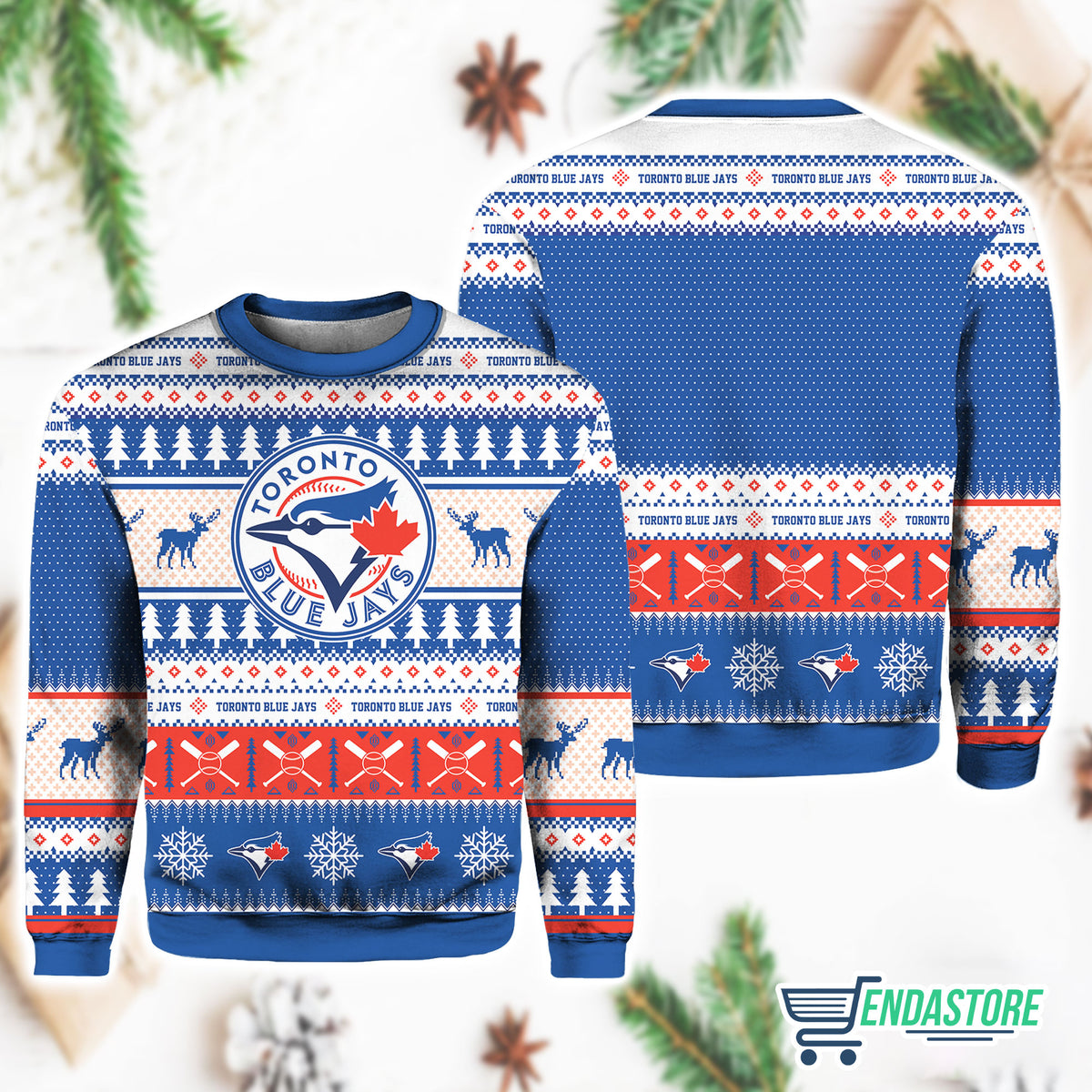 Christmas Blue Jay Baseball Personalized 3D Ugly Christmas Sweater - Holiday Gift product image
