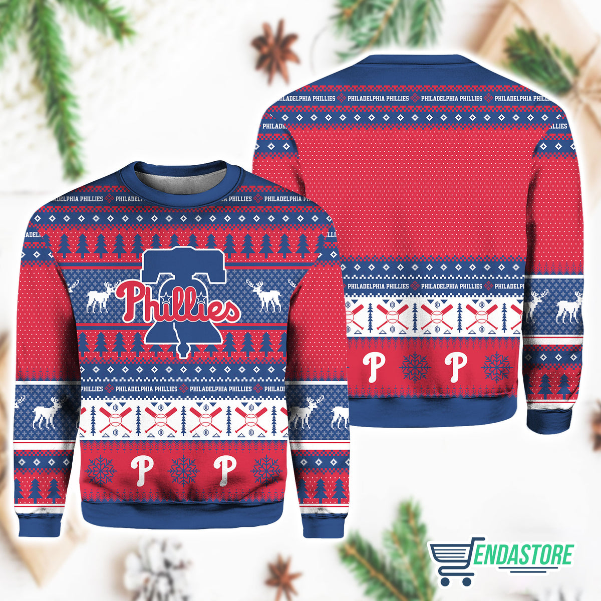 Christmas Phillie Baseball Personalized 3D Ugly Christmas Sweater - Holiday Gift product image