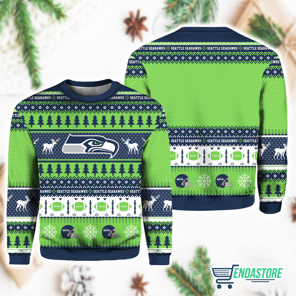 Christmas Seahawks Personalized 3D Ugly Christmas Sweater - Holiday Gift product image