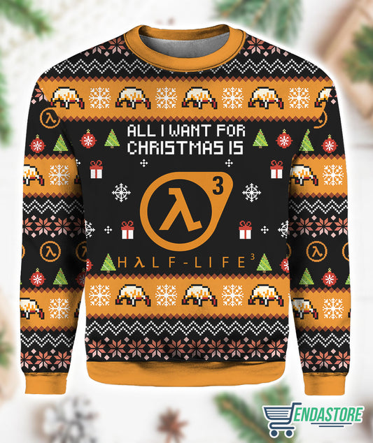 All I Want For Christmas Is Half life 3 3D Ugly Christmas Sweater - Holiday Gift product image 2