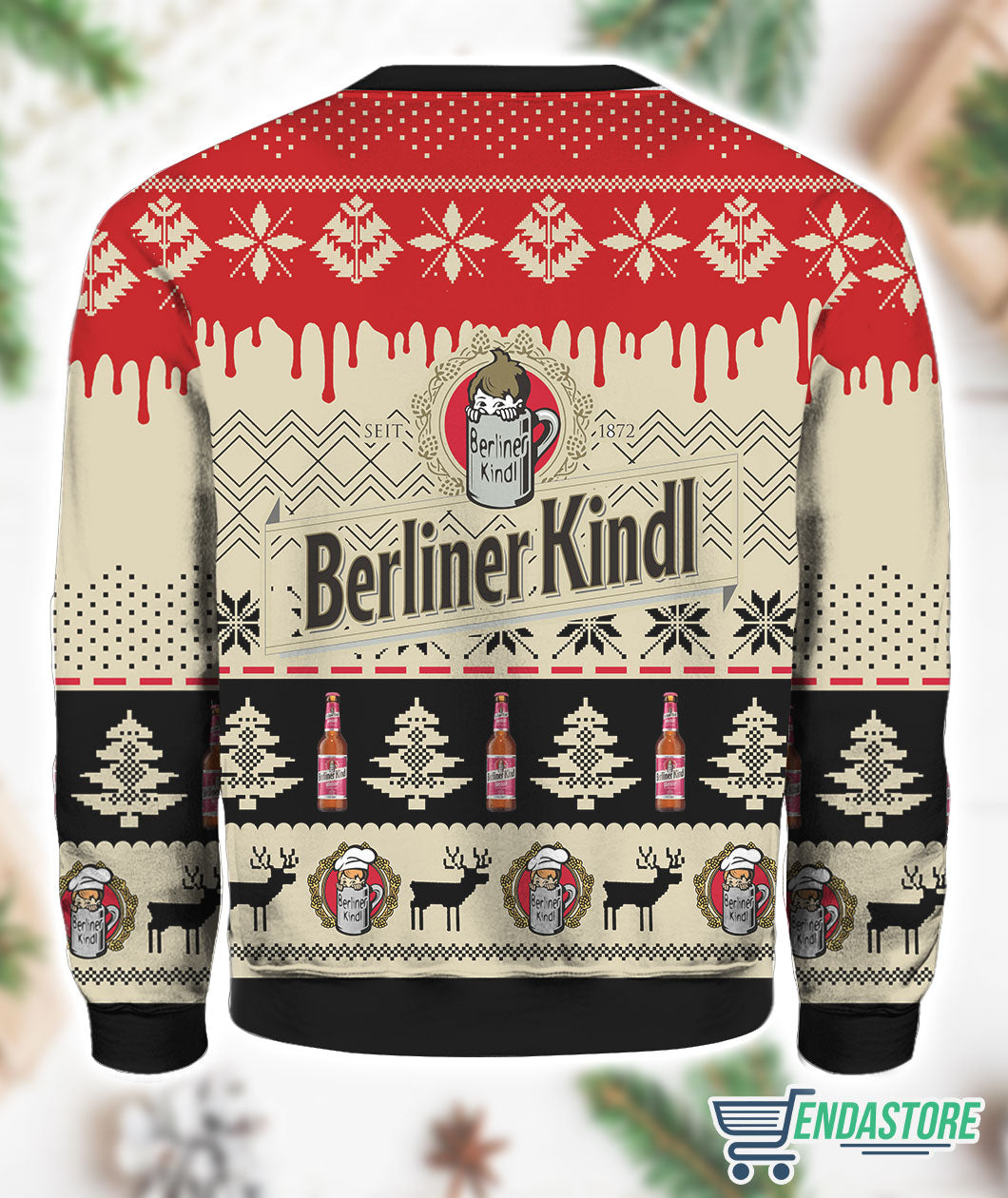 Berliner Kindl Beer 3D Ugly Christmas Sweater - Holiday Gift product image 2