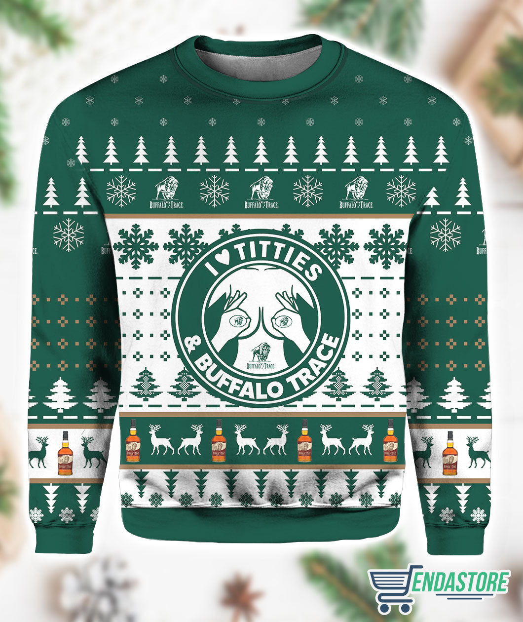 Buffalo Trace Titties 3D Ugly Christmas Sweater - Holiday Gift product image