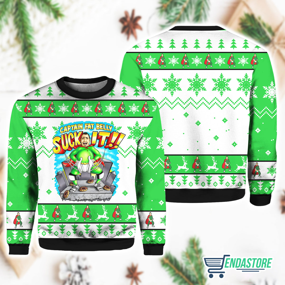 Captain Fat Belly Suck It 3D Ugly Christmas Sweater - Holiday Gift product image 4
