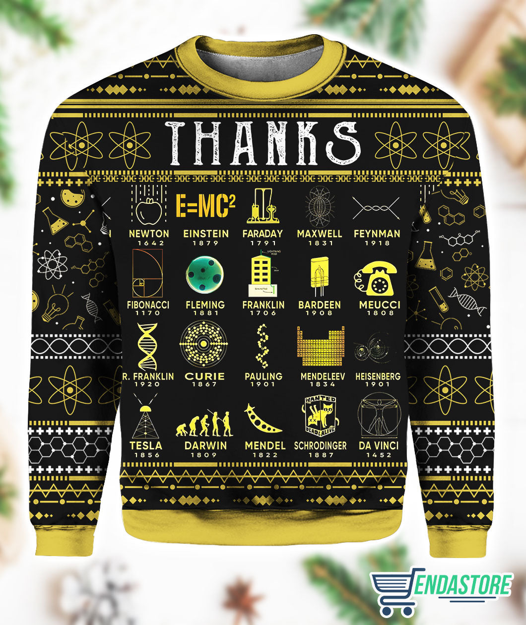 Christmas Thanks Science 3D Ugly Christmas Sweater - Holiday Gift product image 2