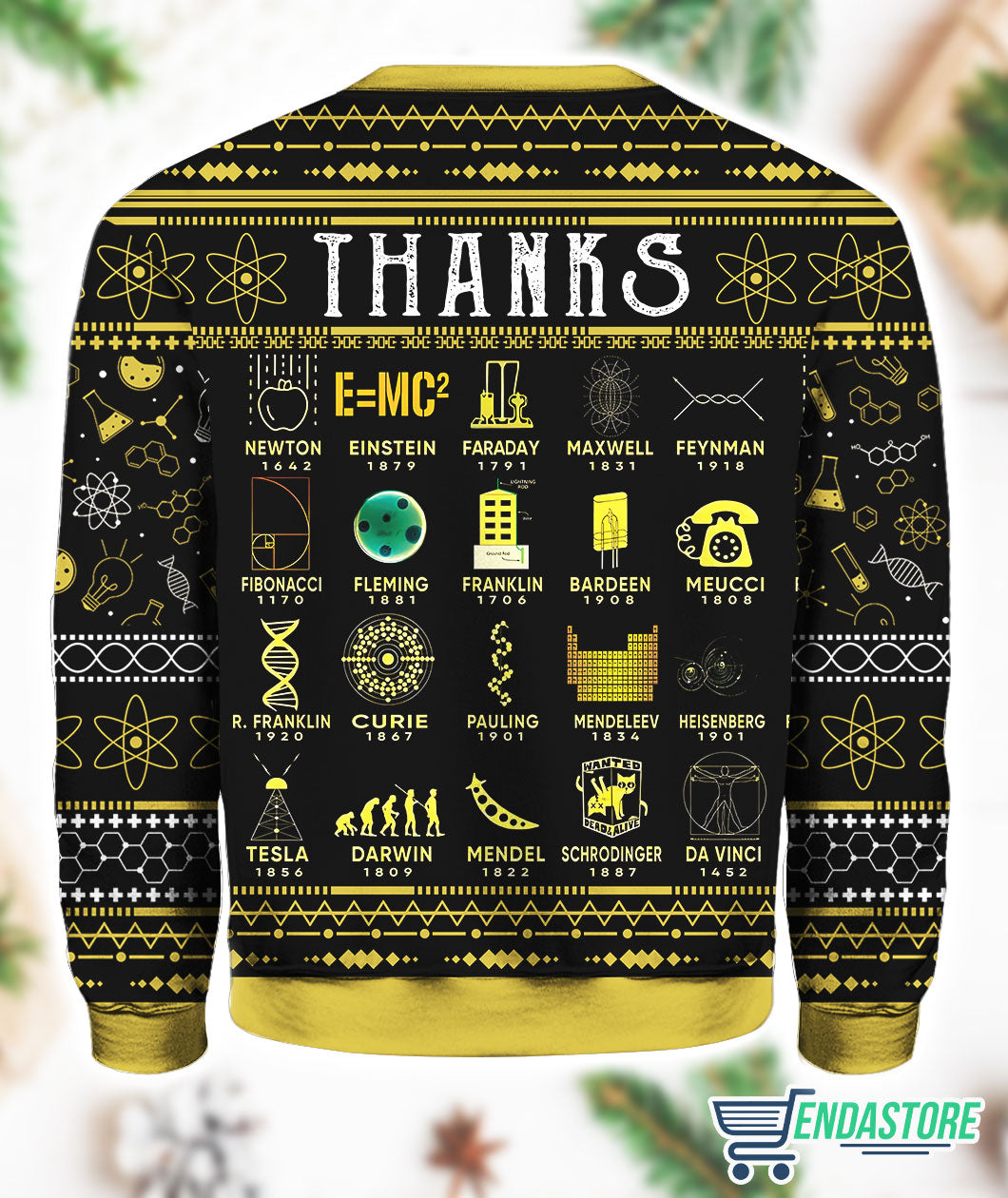 Christmas Thanks Science 3D Ugly Christmas Sweater - Holiday Gift product image 3