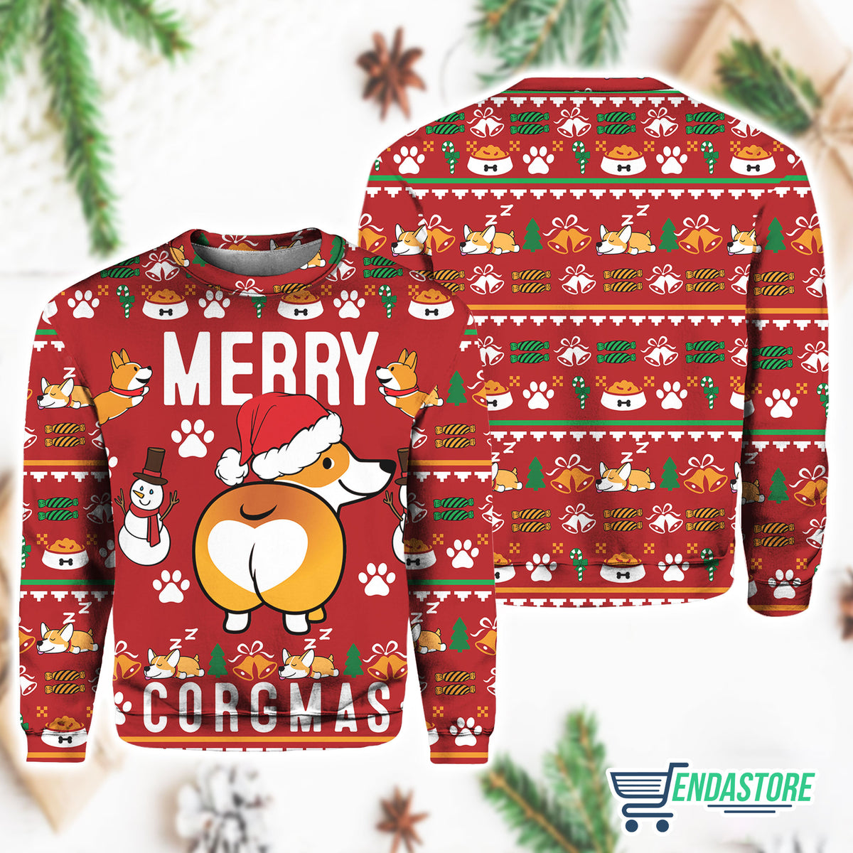 Corgi Merry Corgmas 3D Ugly Christmas Sweater - Holiday Gift product image 4
