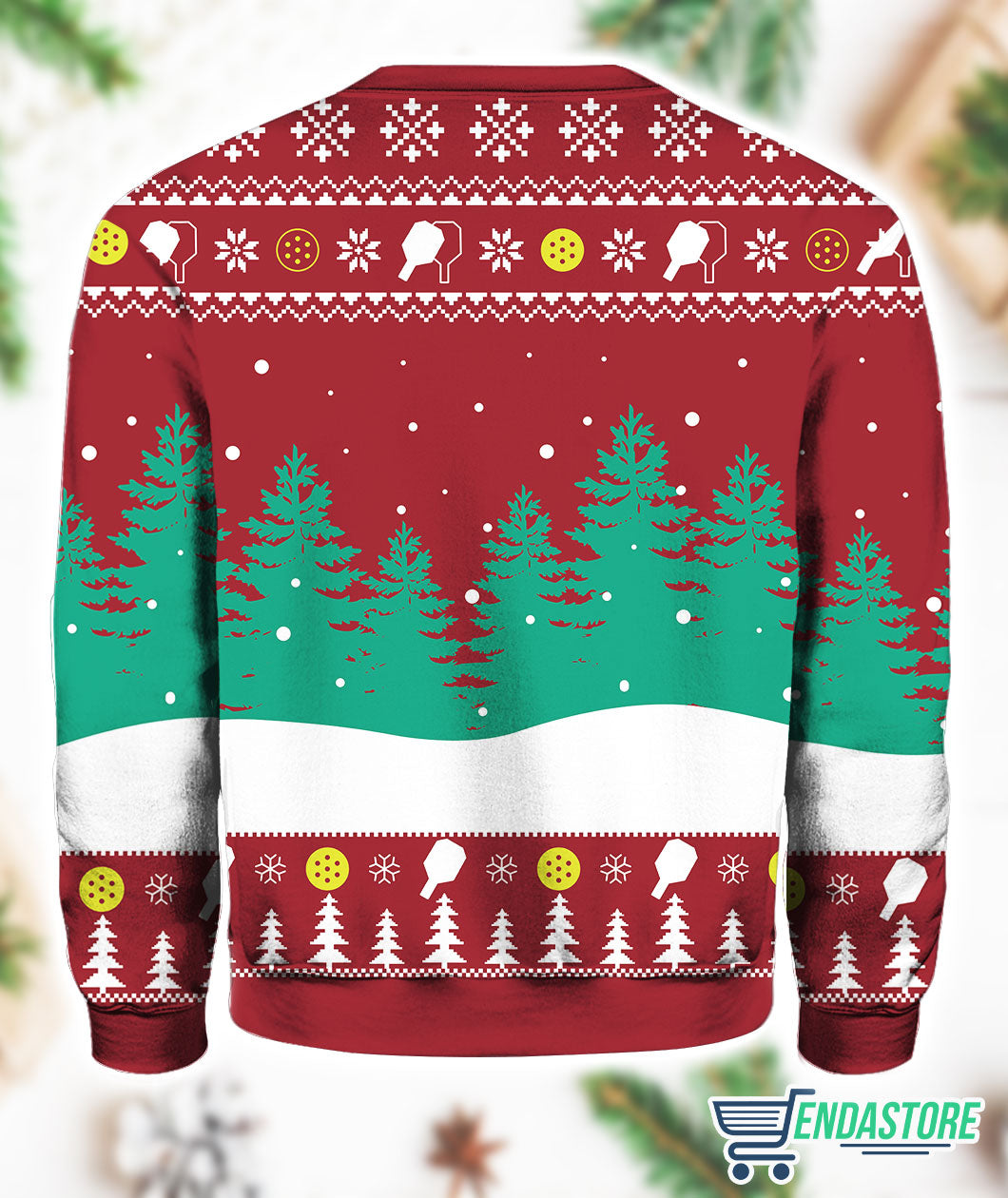 Deck The Hall Pickleball Santa 3D Ugly Christmas Sweater - Holiday Gift product image 3