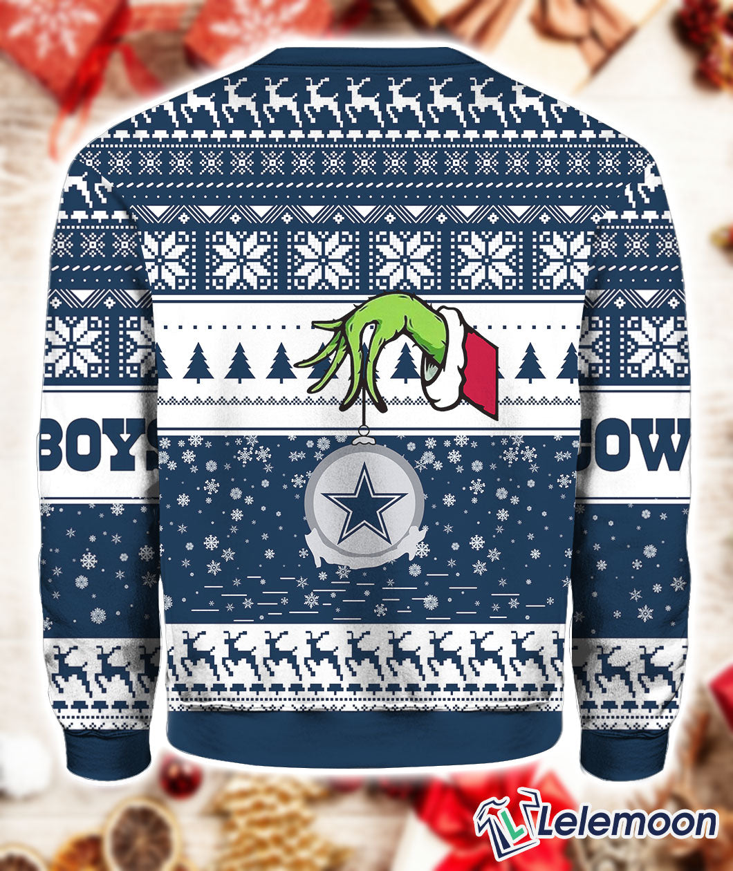 Cowboys Grnch Stolen 3D Christmas Sweater - Holiday Gift product image 2