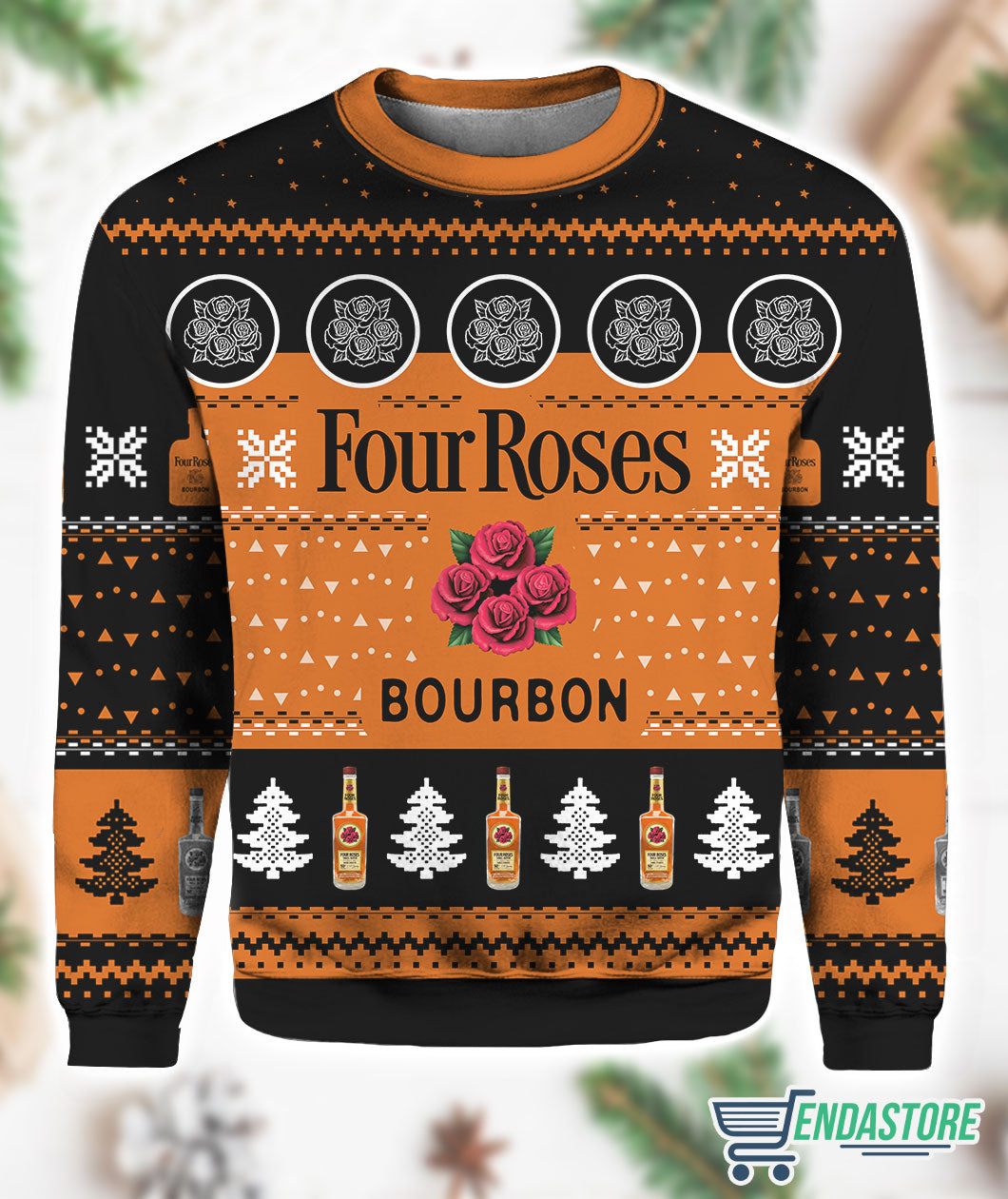 Four Roses Bourbon 3D Christmas Sweater - Holiday Gift product image 2