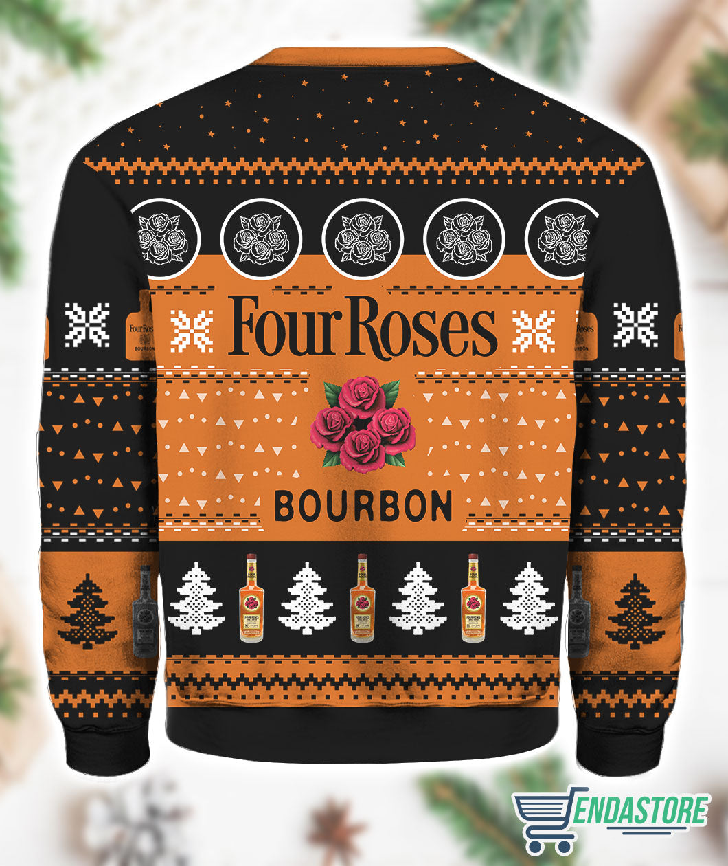 Four Roses Bourbon 3D Christmas Sweater - Holiday Gift product image 3