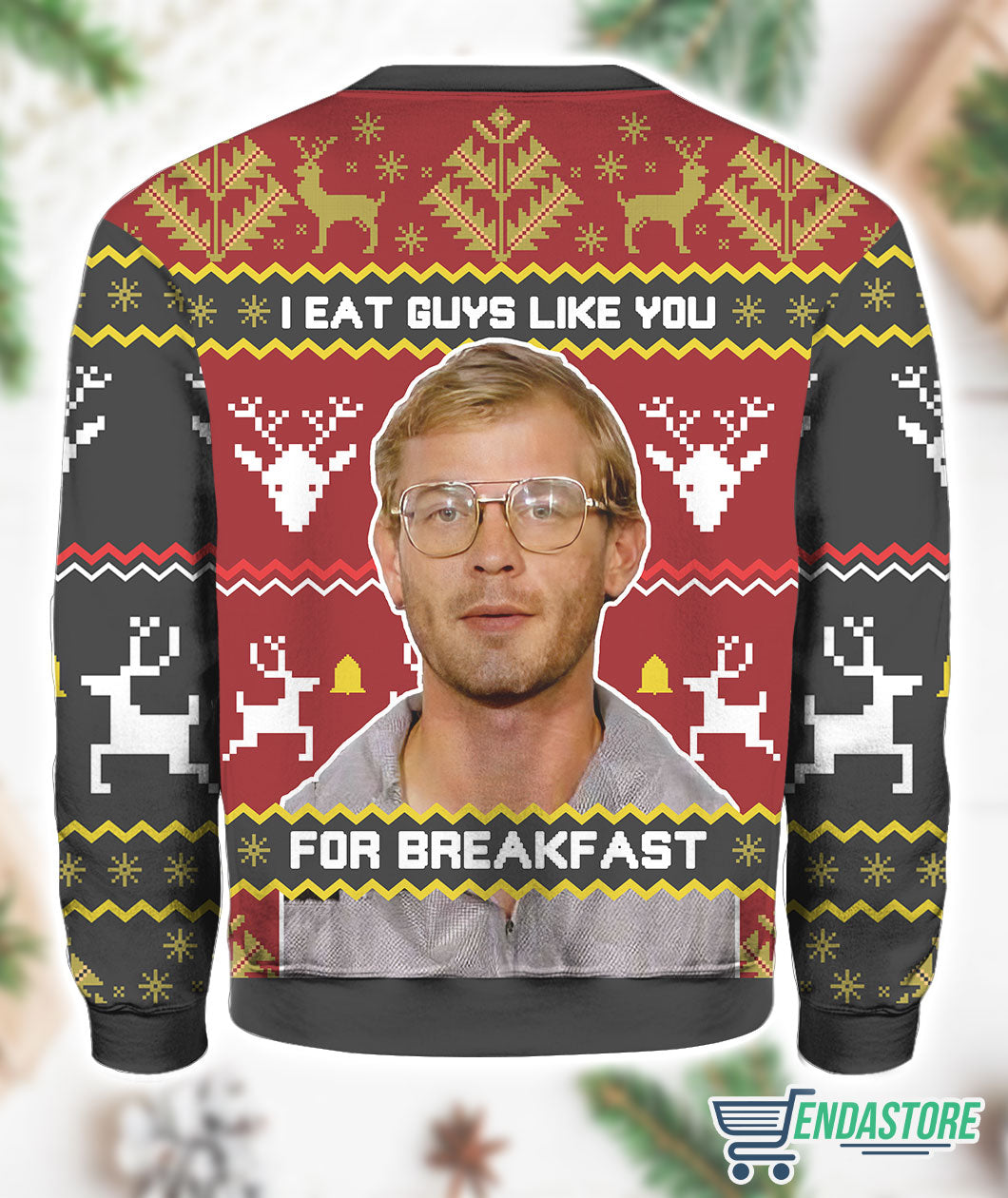 Jeffrey Dahmer I Eat Guys Like You For Breakfast 3D Christmas Sweater - Holiday Gift product image 2