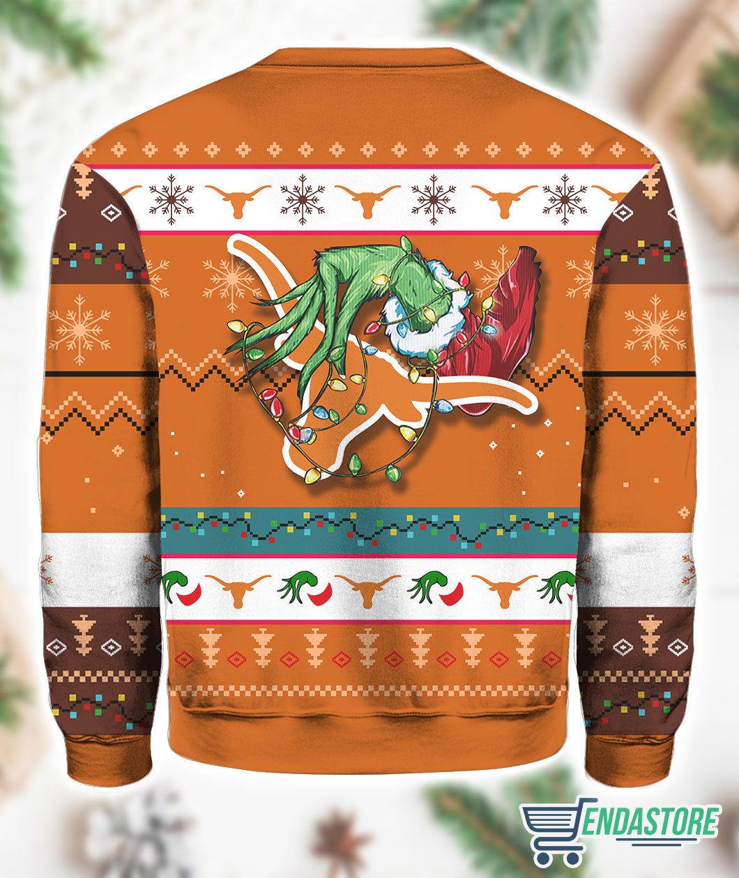 Longhorns Grnch 3D Ugly Christmas Sweater - Holiday Gift product image 3
