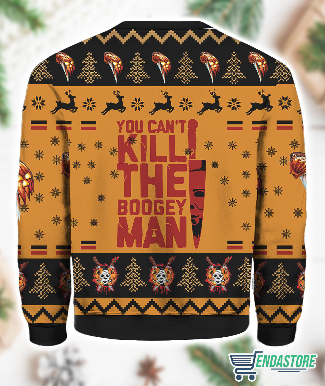 Michael Myers You Can’t Kill The Boogeyman 3D Ugly Christmas Sweater - Holiday Gift product image 3