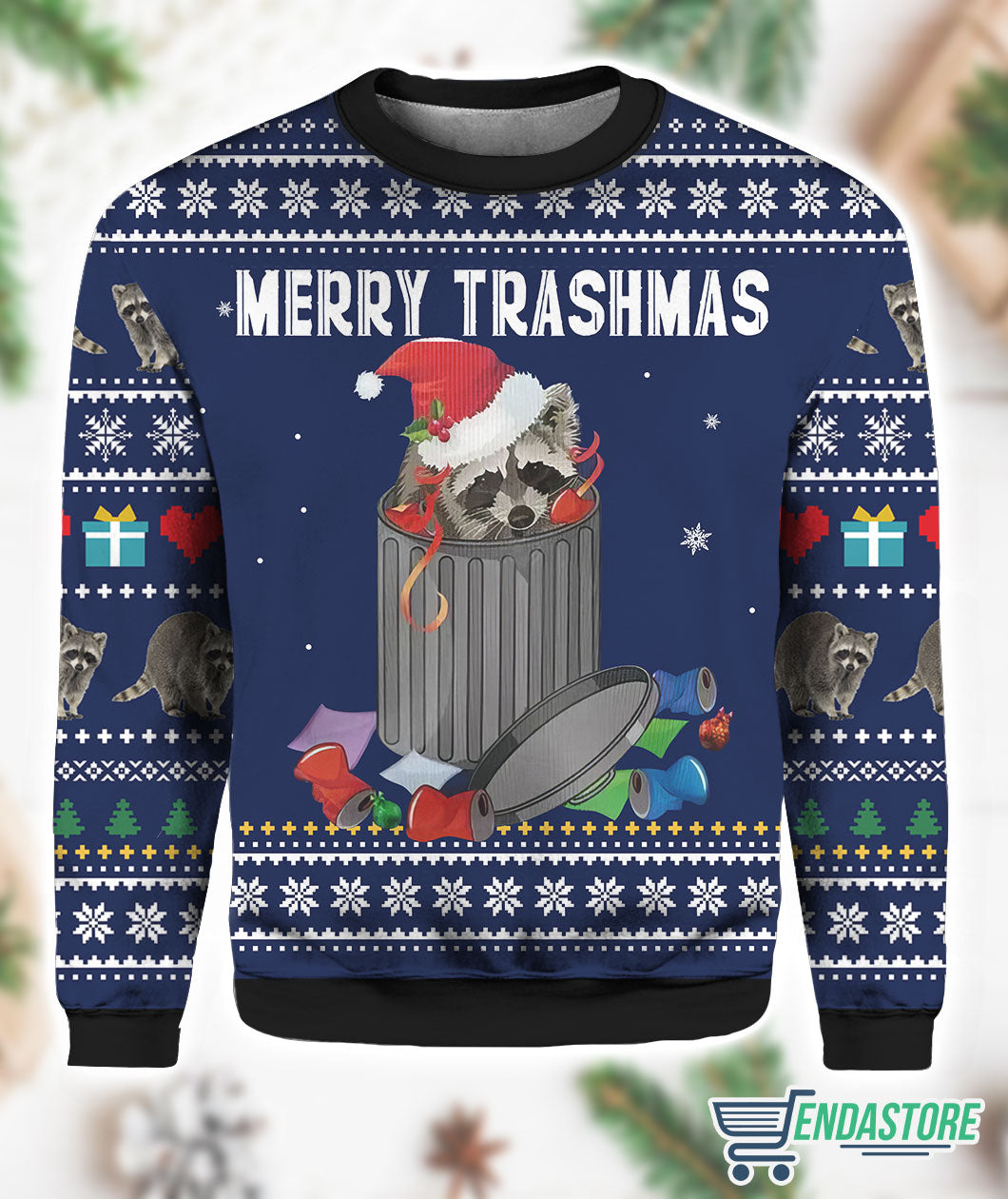 Raccoon Merry Trashmas 3D Ugly Christmas Sweater - Holiday Gift product image