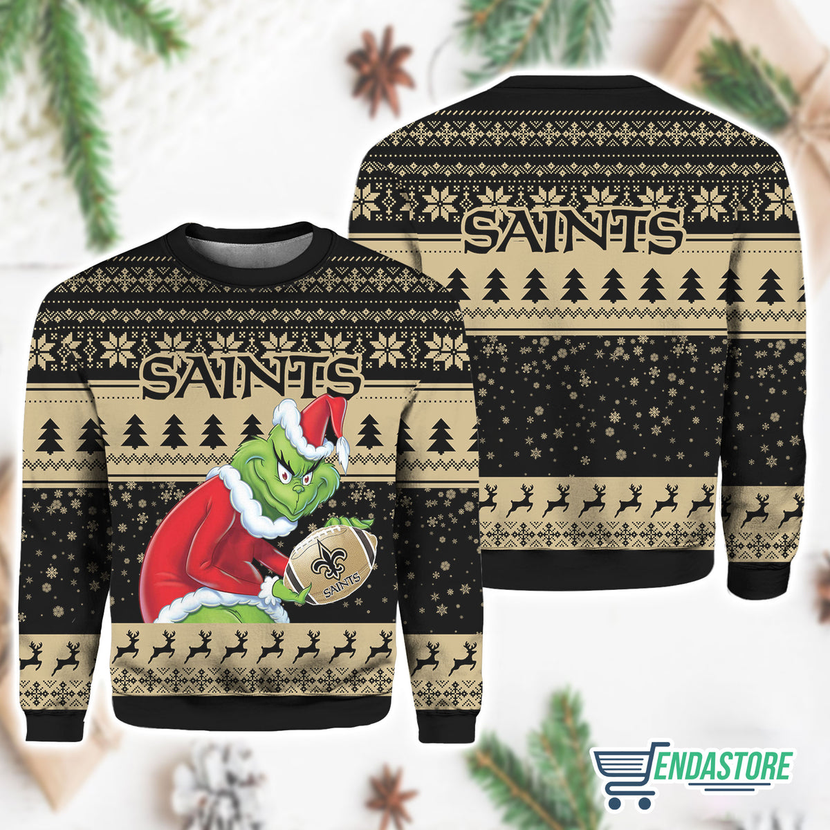 Saints Grnch 3D Ugly Christmas Sweater - Holiday Gift product image 3