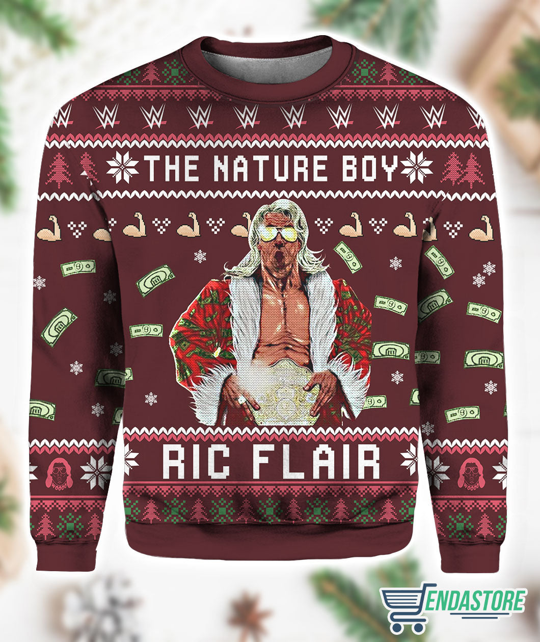The Nature Wrestler Boy Ric Flair 3D Christmas Sweater - Holiday Gift product image 2