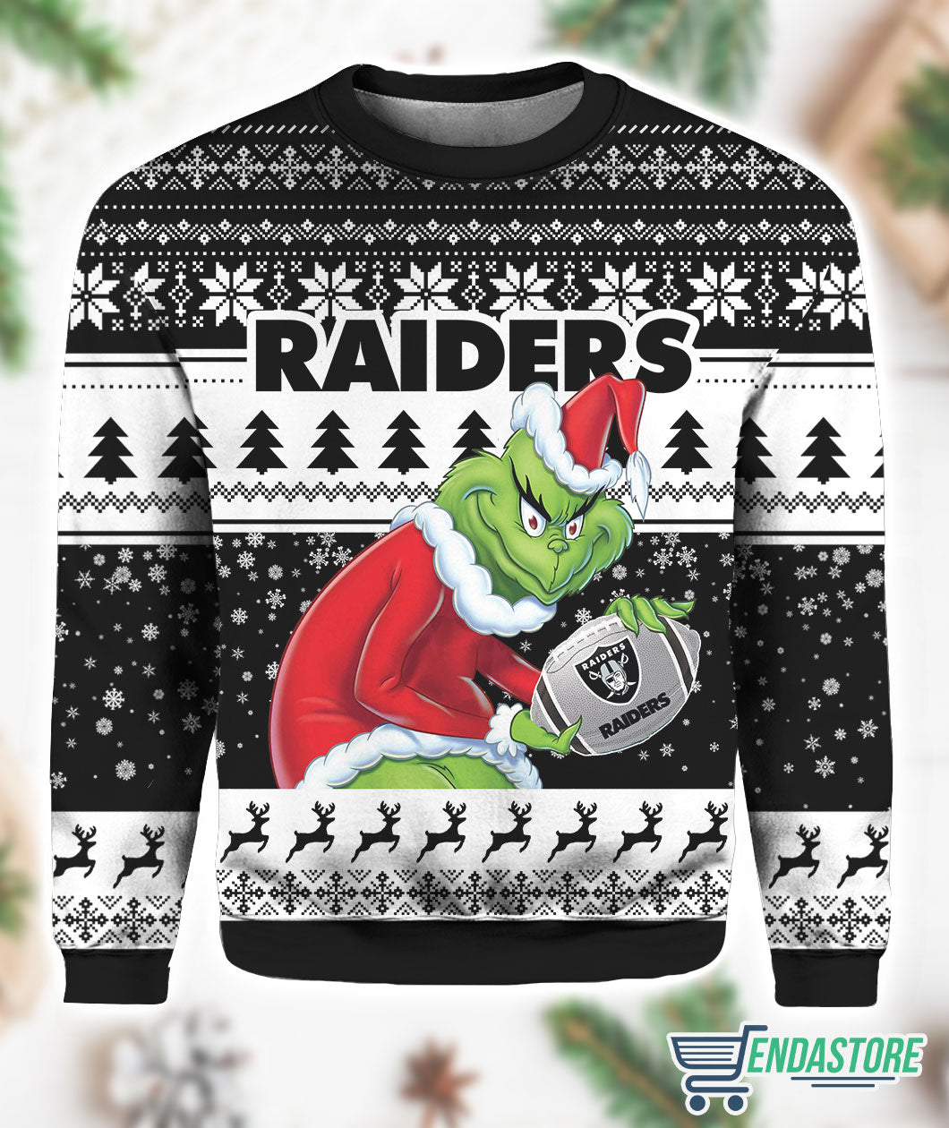 Vegas Raiders Grnch 3D Ugly Christmas Sweater - Holiday Gift product image
