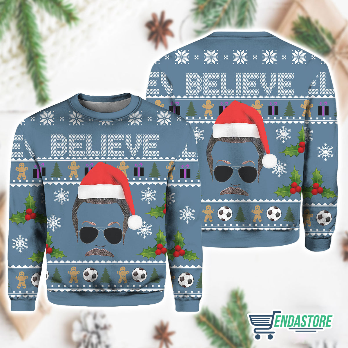 Believe Ted Lasso 3D Ugly Christmas Sweater - Holiday Gift product image 3