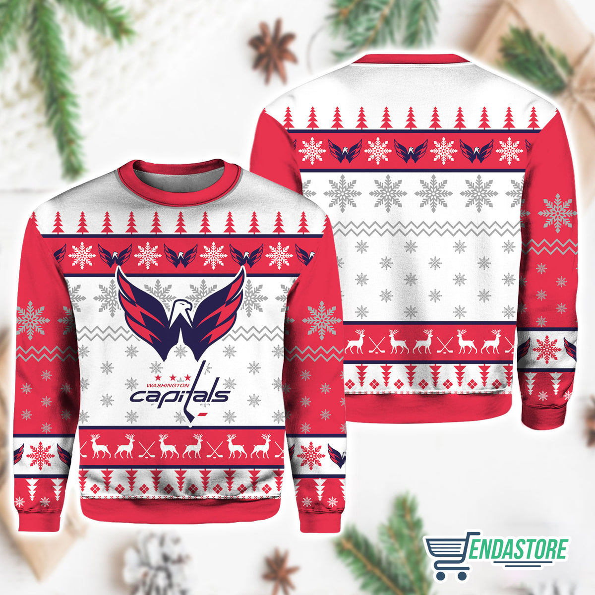 Capitals Hockey 3D Ugly Christmas Sweater - Holiday Gift product image 4