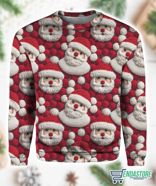 Women’s Christmas Pom Pom Funny Santa Printed Sweatshirt 3D Christmas Sweater - Holiday Gift product image 2