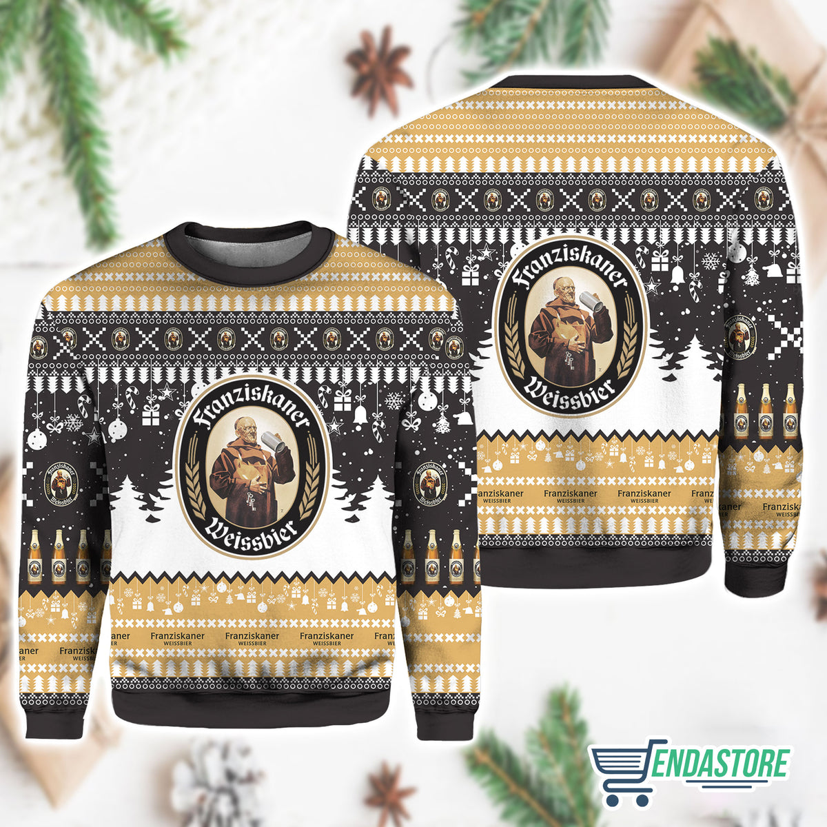 Franziskaner German Beer 3D Ugly Christmas Sweater - Holiday Gift product image