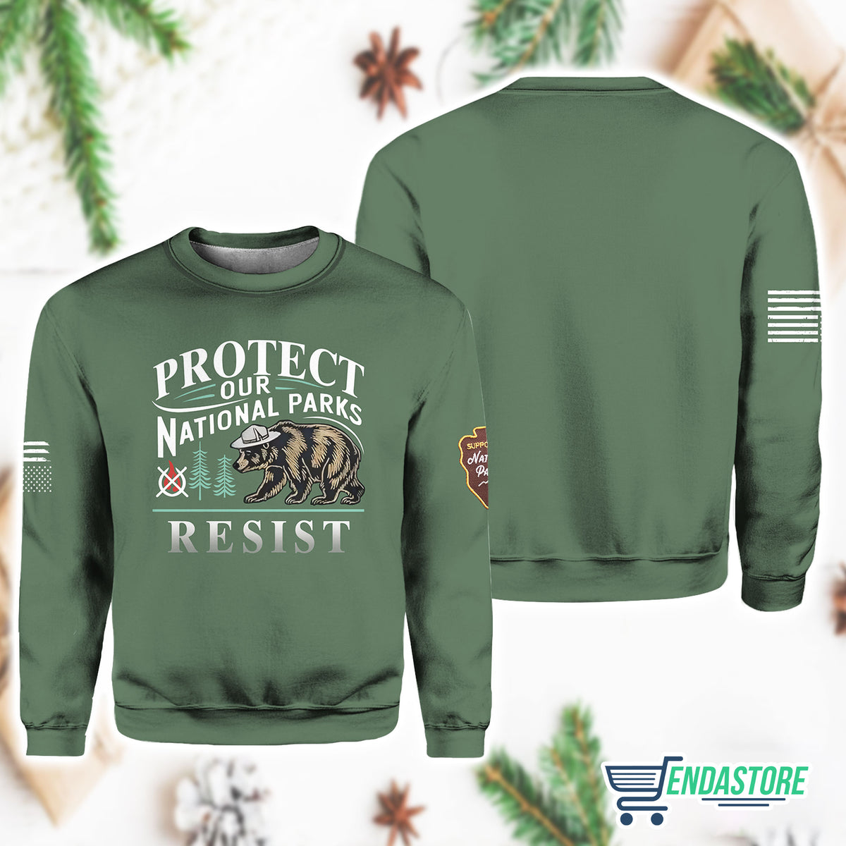 GREEN Protect Our National Parks Resist Sweatshirt 3D Sweater - Gift Idea product image 4