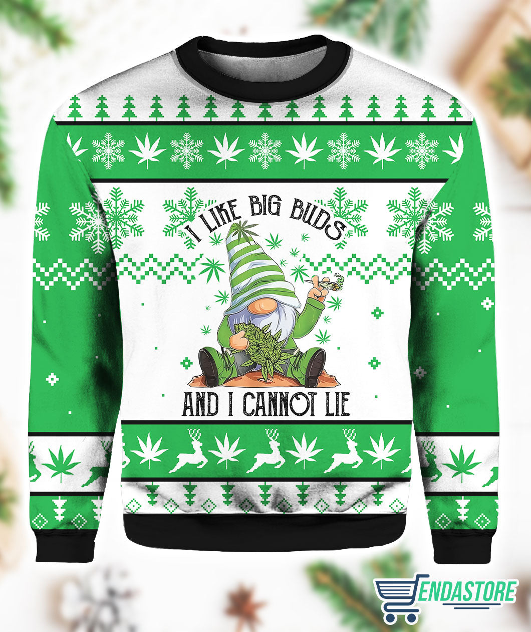 Gnome I Like Big Buds And I Cannot Lie 3D Christmas Sweater - Holiday Gift product image 2