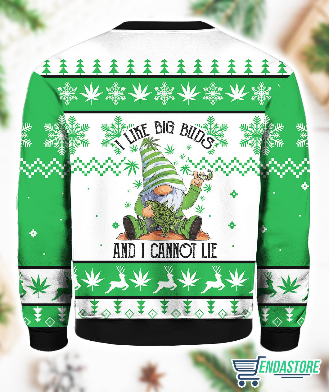 Gnome I Like Big Buds And I Cannot Lie 3D Christmas Sweater - Holiday Gift product image 3