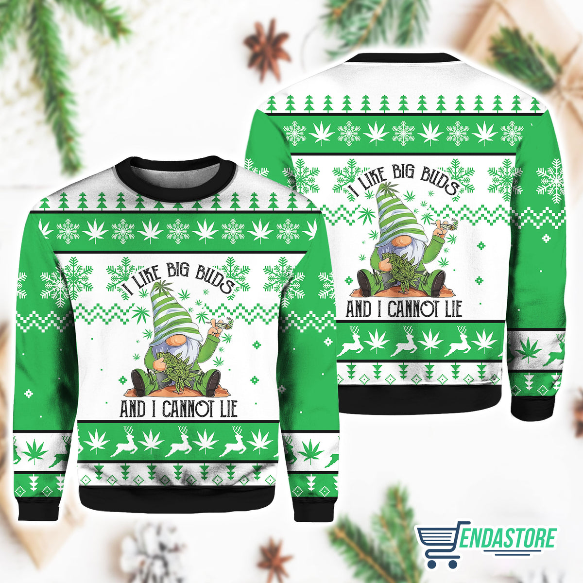 Gnome I Like Big Buds And I Cannot Lie 3D Christmas Sweater - Holiday Gift product image 4