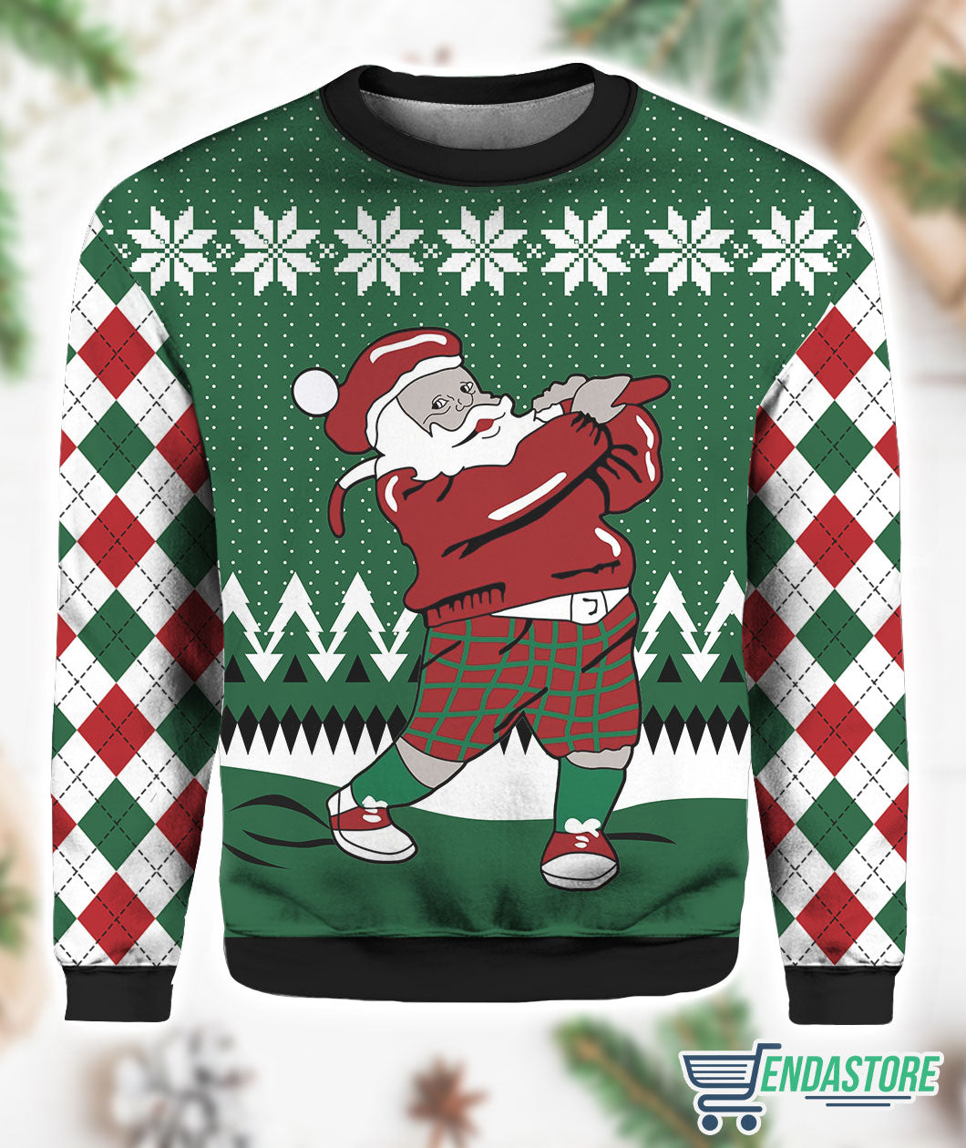 Golfer Santa 3D Ugly Christmas Sweater - Holiday Gift product image 2