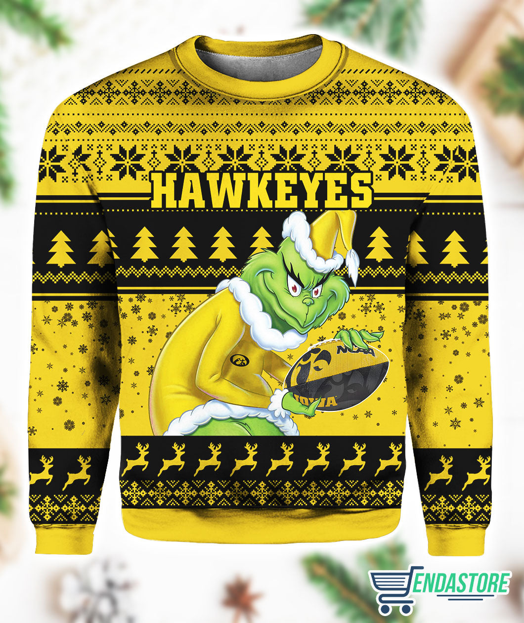 Hawkeyes Grnch 3D Ugly Christmas Sweater - Holiday Gift product image 2
