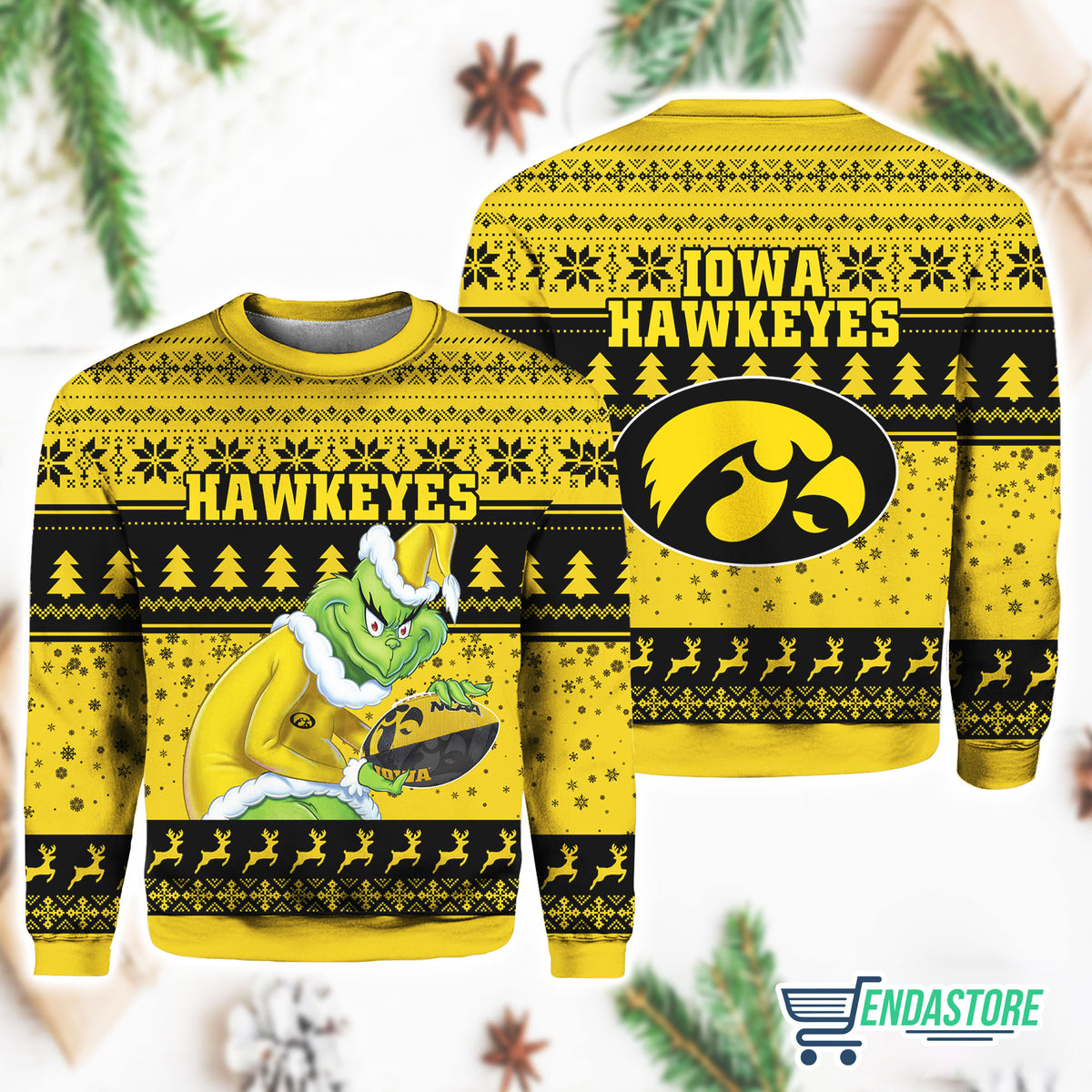 Hawkeyes Grnch 3D Ugly Christmas Sweater - Holiday Gift product image 4