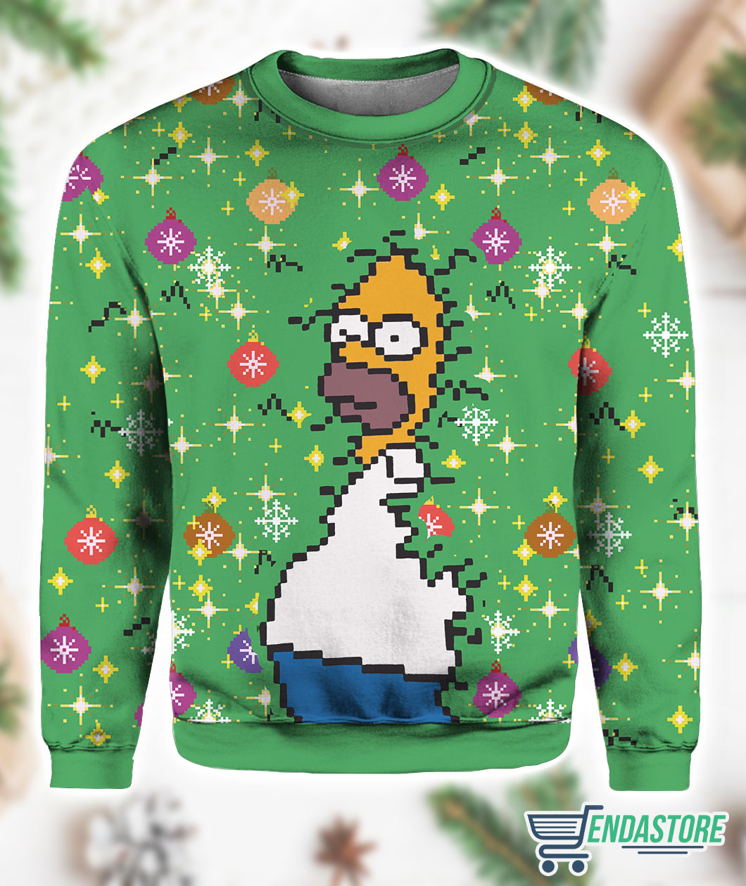 Homer Simpson Backs Into the Bushes 3D Ugly Christmas Sweater - Holiday Gift product image