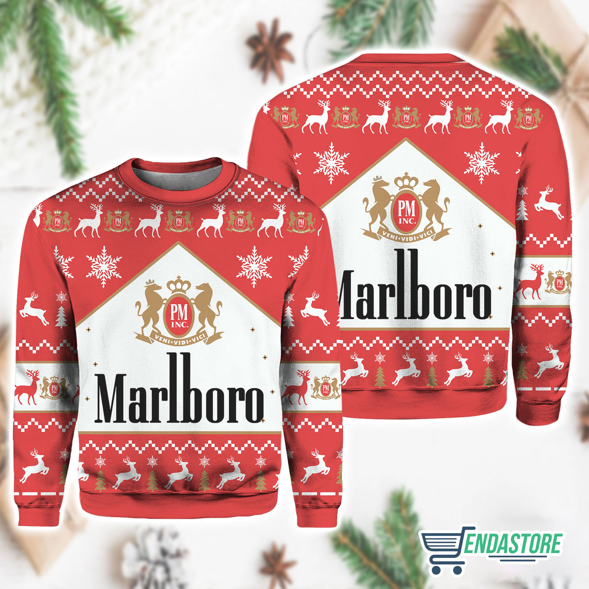 Marlboro Black Menthol Cigarette 3D Ugly Christmas Sweater - Holiday Gift product image 4