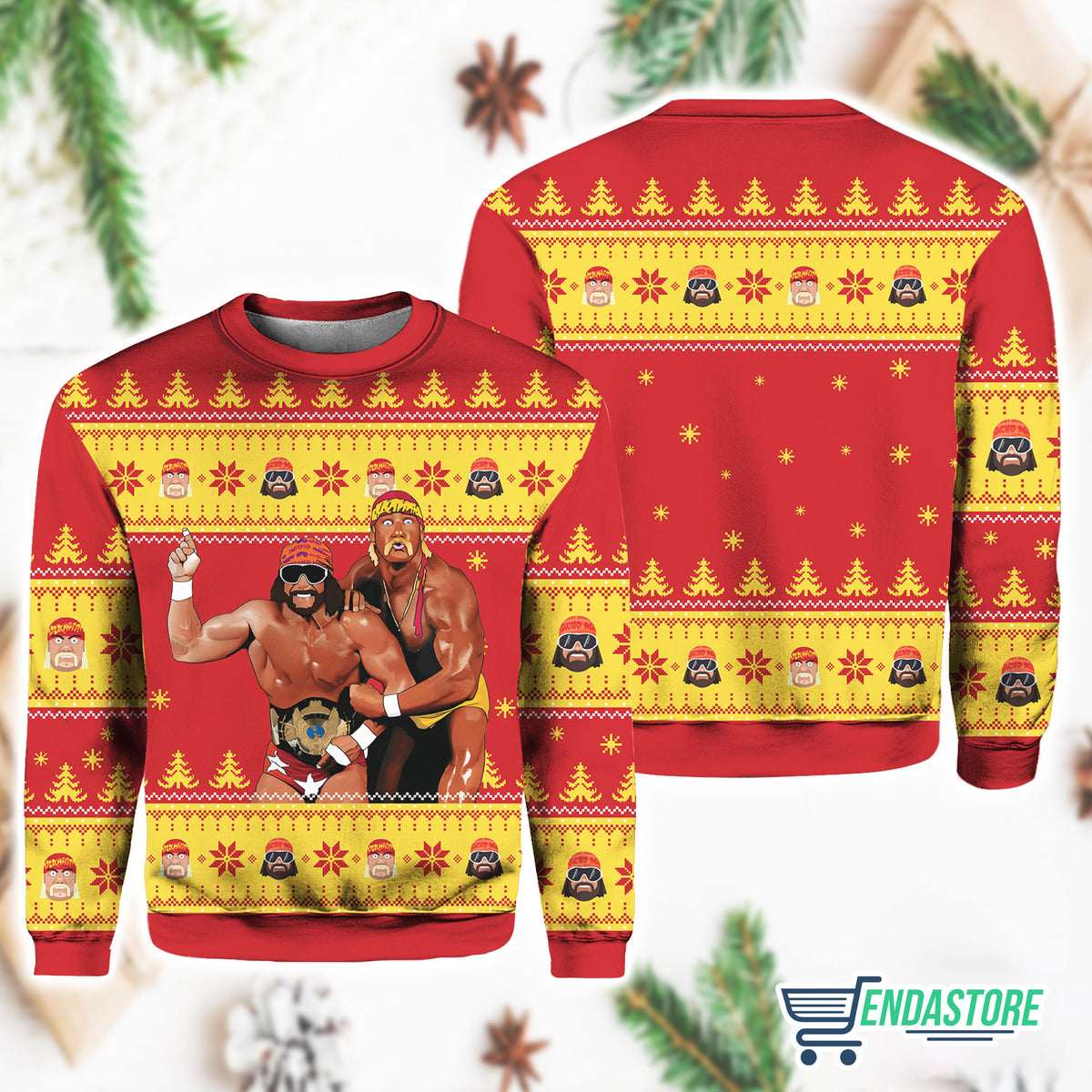 Mega Powers Macho Man and Hulk Hogan 3D Ugly Christmas Sweater - Gift Idea product image 2