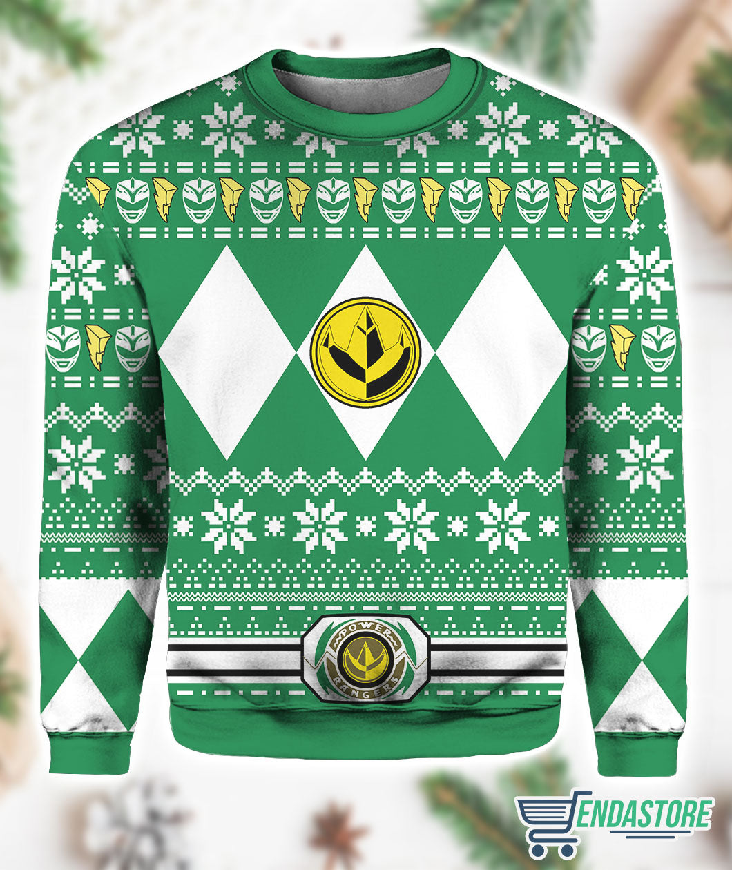 Mighty Morphin Green Ranger Power Rangers 3D Ugly Christmas Sweater - Holiday Gift product image 2