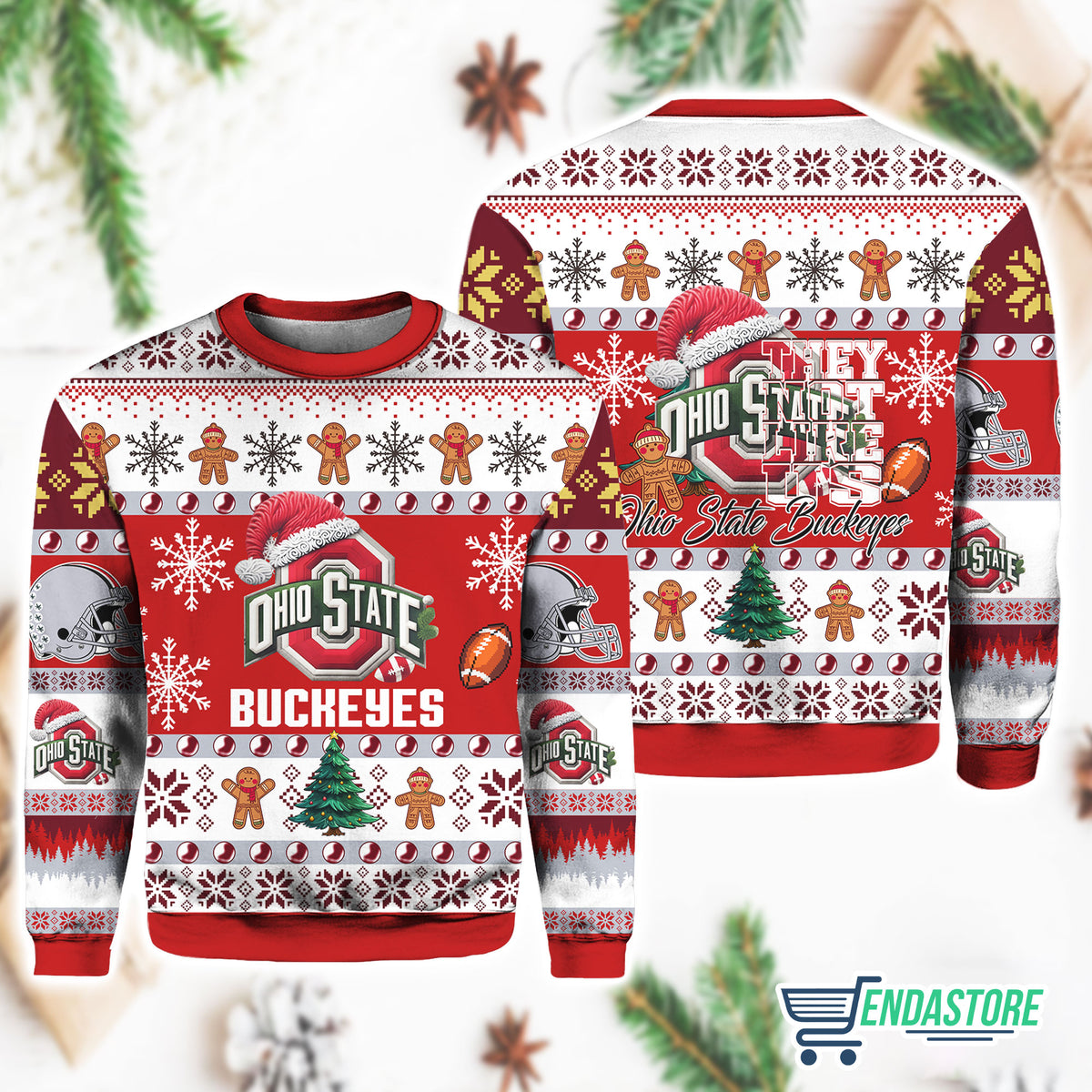 Ohio State They Not Like Us 3D Ugly Christmas Sweater - Holiday Gift product image
