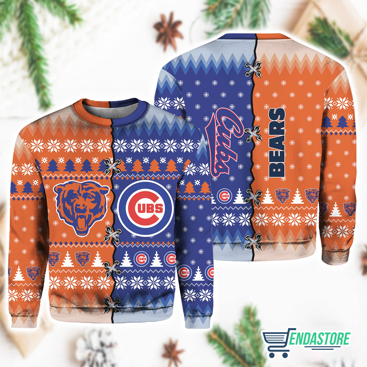 Personalized Bear x Cub 3D Ugly Christmas Sweater - Holiday Gift product image