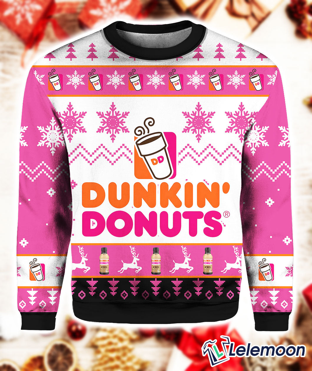Personalized Name Dunkin Donuts 3D Christmas Sweater - Holiday Gift product image 4
