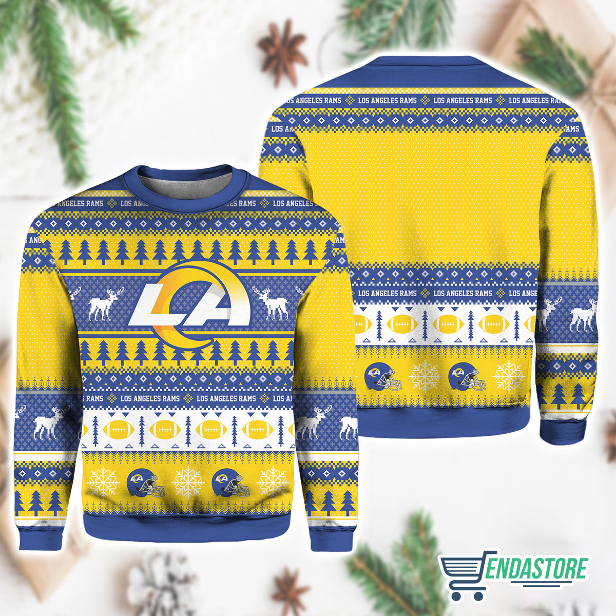 Personalized Ram Football 3D Ugly Christmas Sweater - Holiday Gift product image
