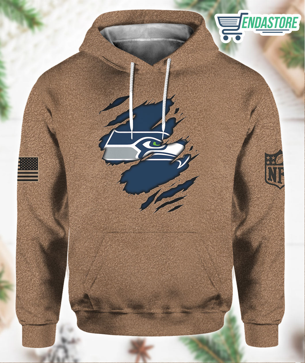 Seahawks Salute To Service Brown Sweatshirt 3D Sweater - Gift Idea product image