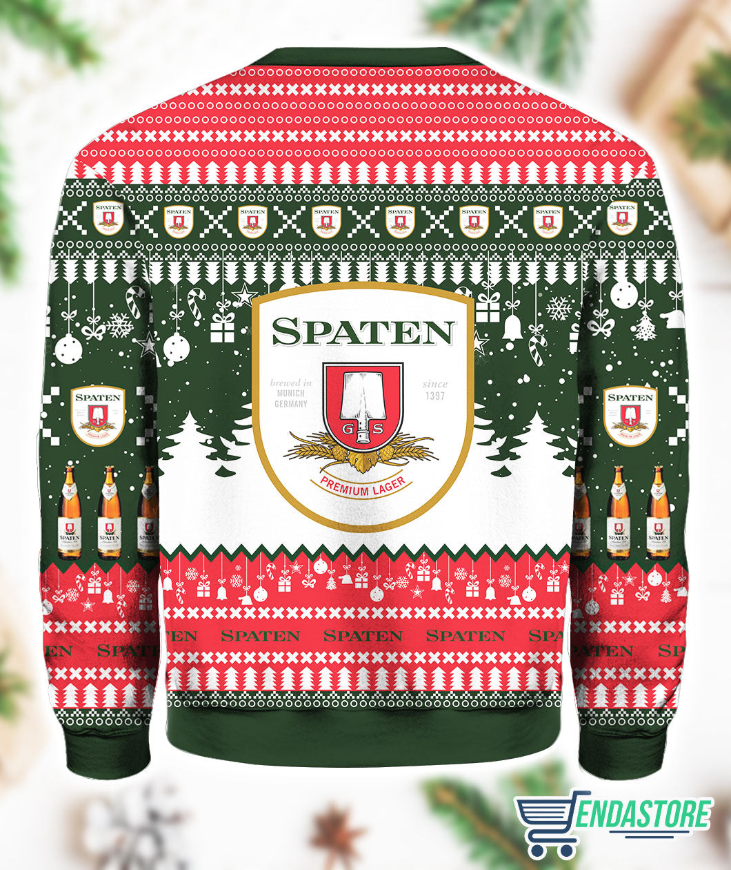 Spaten German Beer 3D Ugly Christmas Sweater - Holiday Gift product image 3