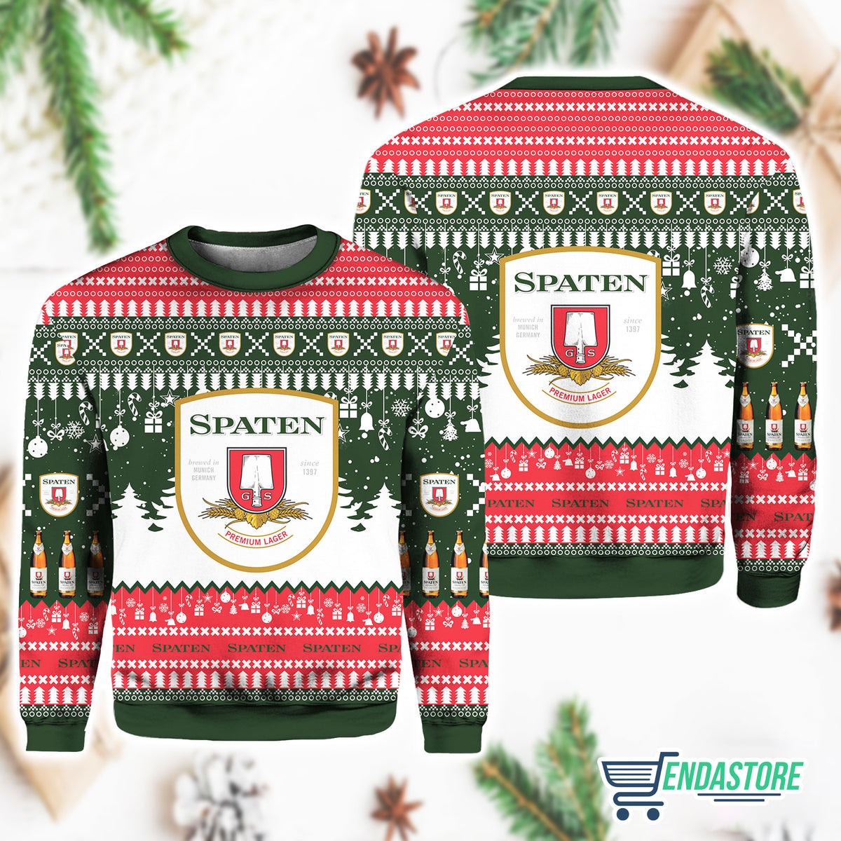 Spaten German Beer 3D Ugly Christmas Sweater - Holiday Gift product image 4